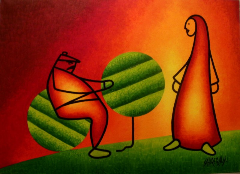 4 eme âge , 2012 , Peinture actuelle , série 1 , histoire ordinnaire , huile . Cabreraun
