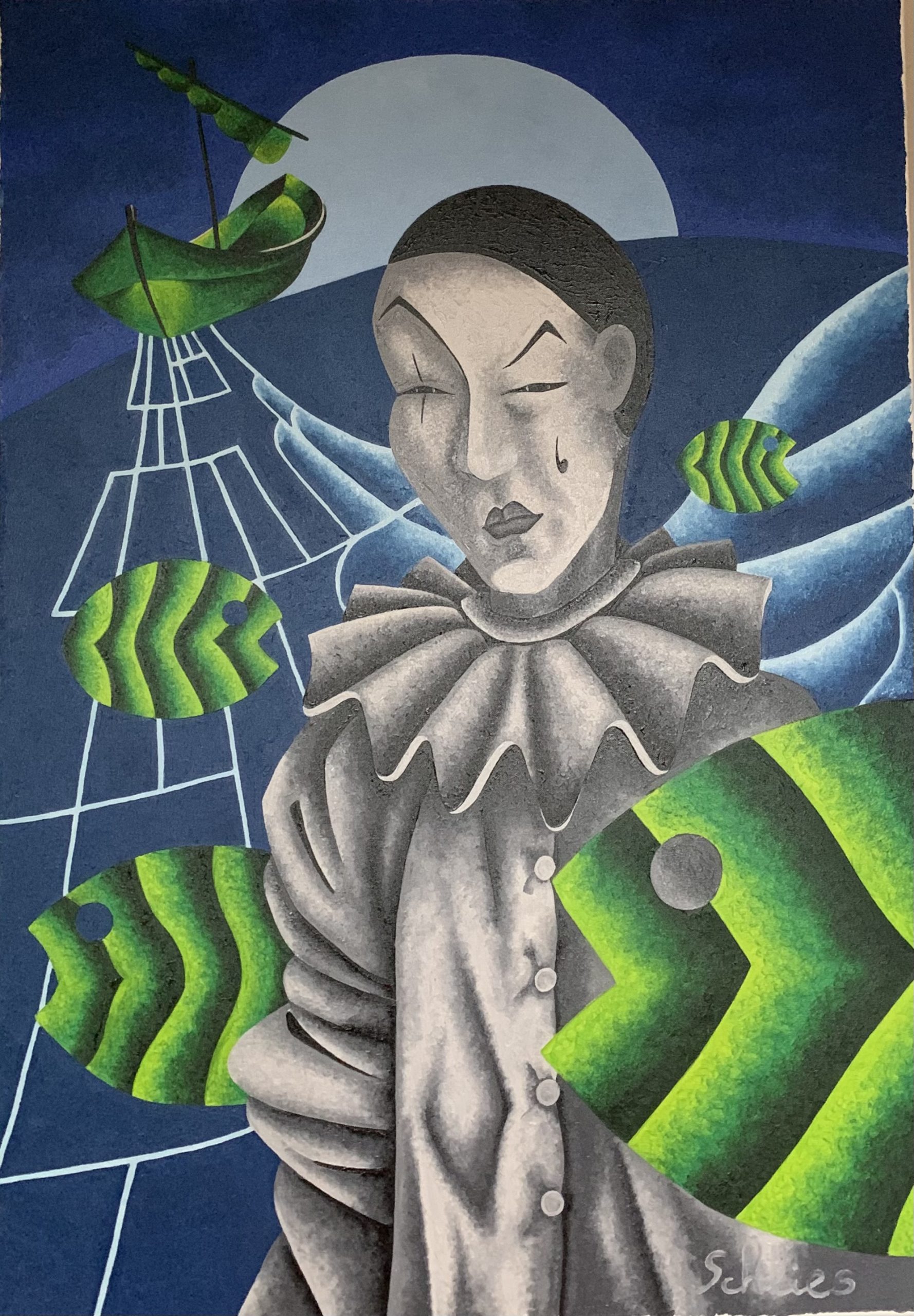 La peche , 2021 , peinture. Cabreraun
