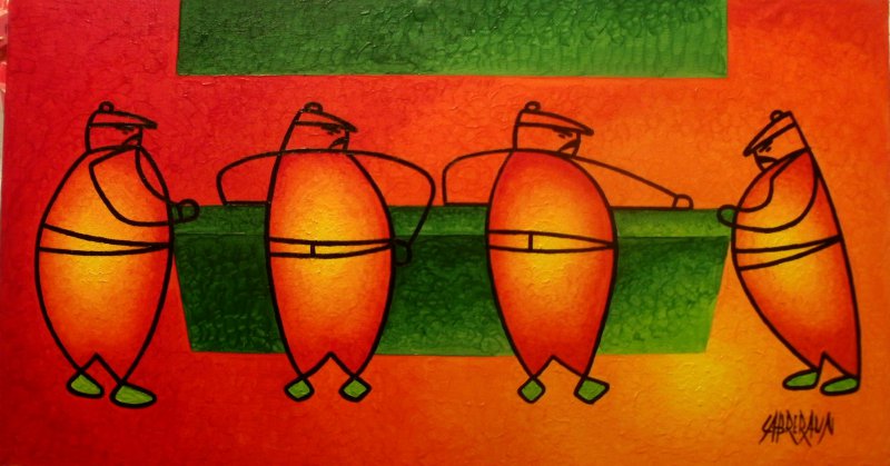 Comptoir , 2012 , Peinture actuelle , série 1 , histoire ordinnaire , huile . Cabreraun