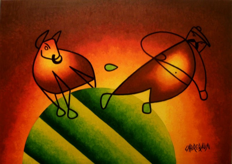 Cour , 2012 , Peinture actuelle , série 1 , histoire ordinnaire , huile . Cabreraun