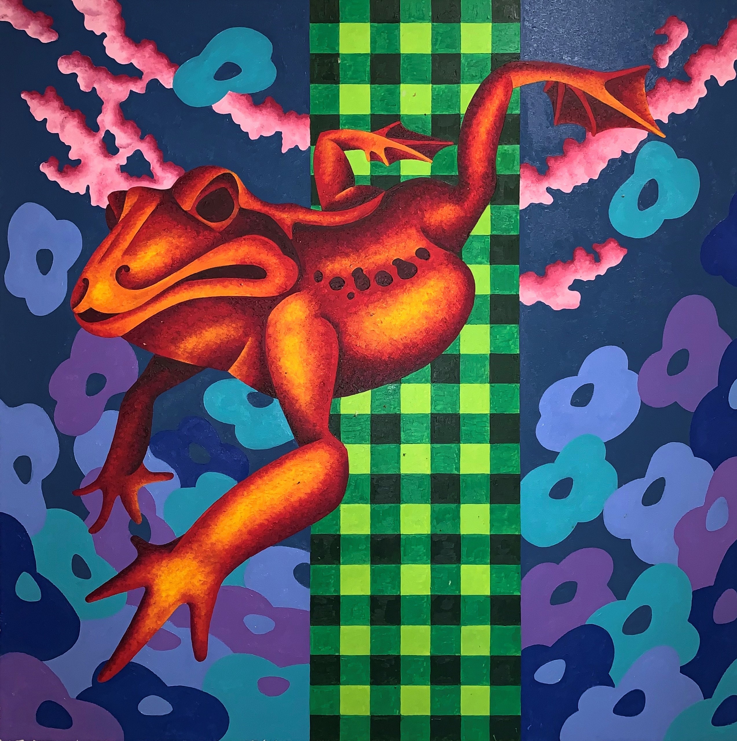 Cuisse de grenouille , peinture huile. Cabreraun